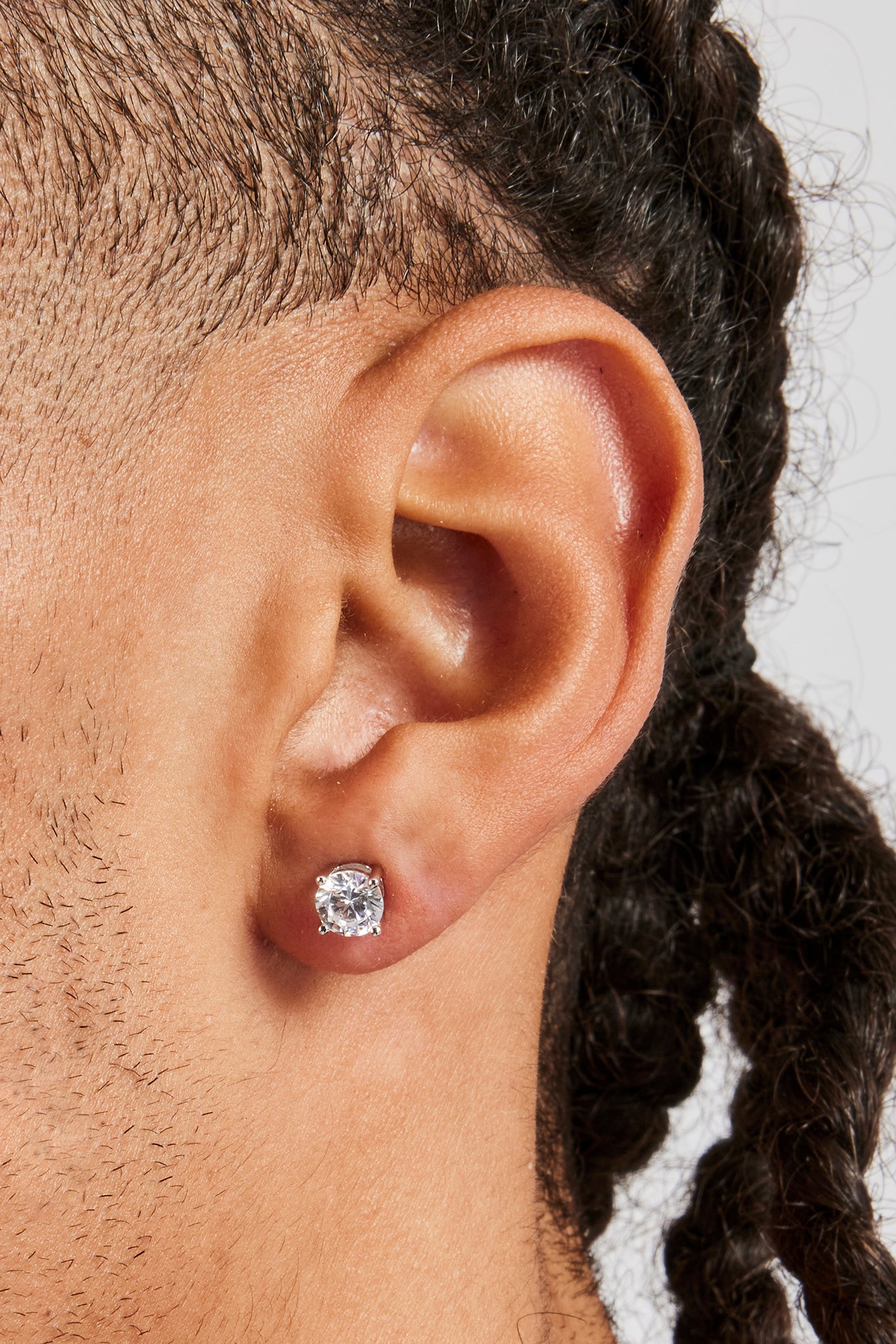 Ohrstecker mit Rundschliff, 6 mm, Silber